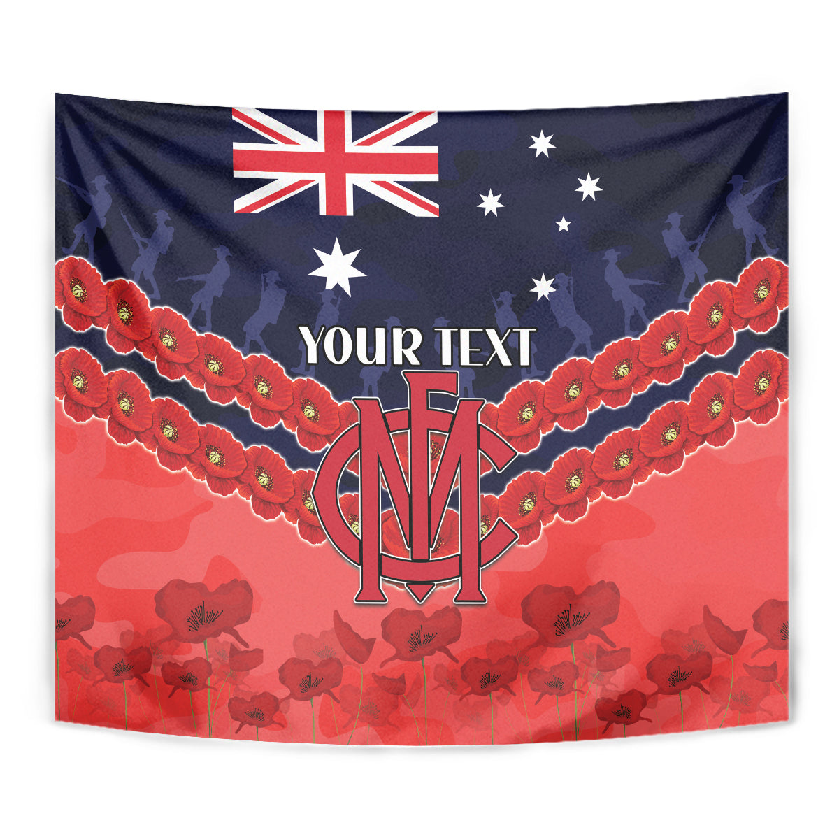 Custom Demons Football Tapestry ANZAC Lest We Forget