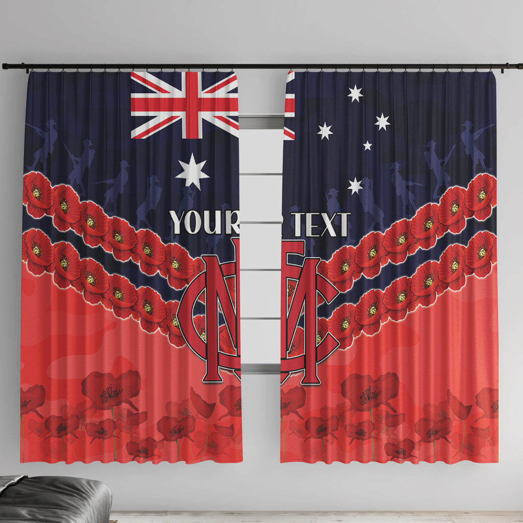 Custom Demons Football Window Curtain ANZAC Lest We Forget