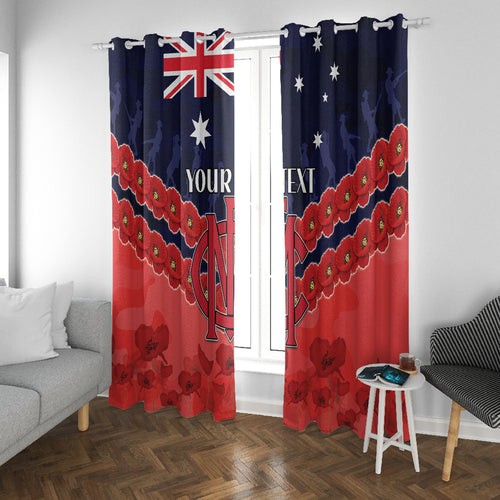 Custom Demons Football Window Curtain ANZAC Lest We Forget