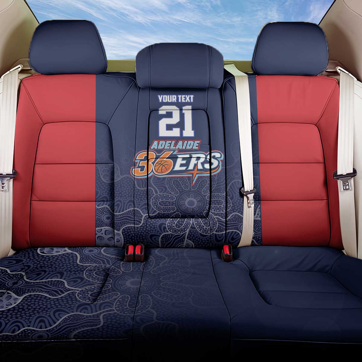 Basketball Custom Adelaide Back Car Seat Cover Simple Australian Dot Art - Aussie Hoodie