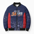 Basketball Custom Adelaide Bomber Puffer Jacket Simple Australian Dot Art - Aussie Hoodie