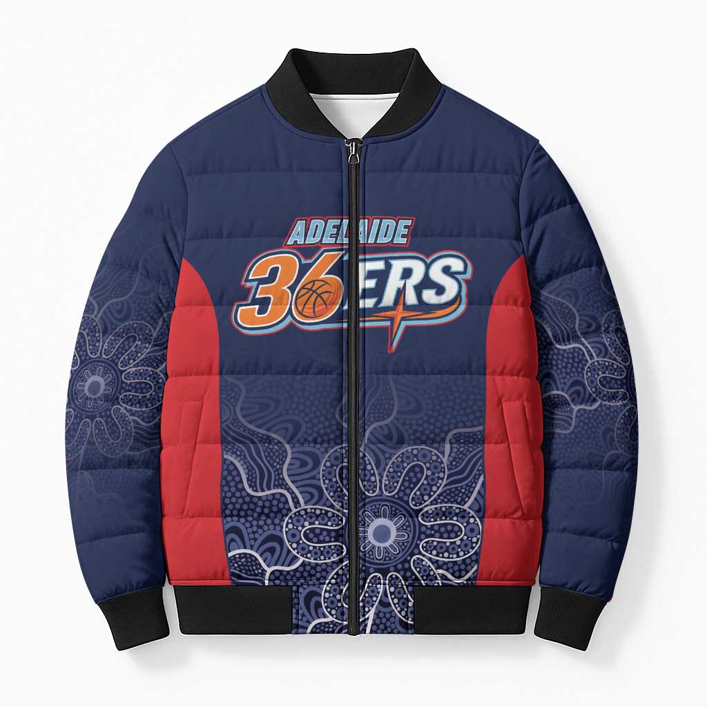 Basketball Custom Adelaide Bomber Puffer Jacket Simple Australian Dot Art - Aussie Hoodie