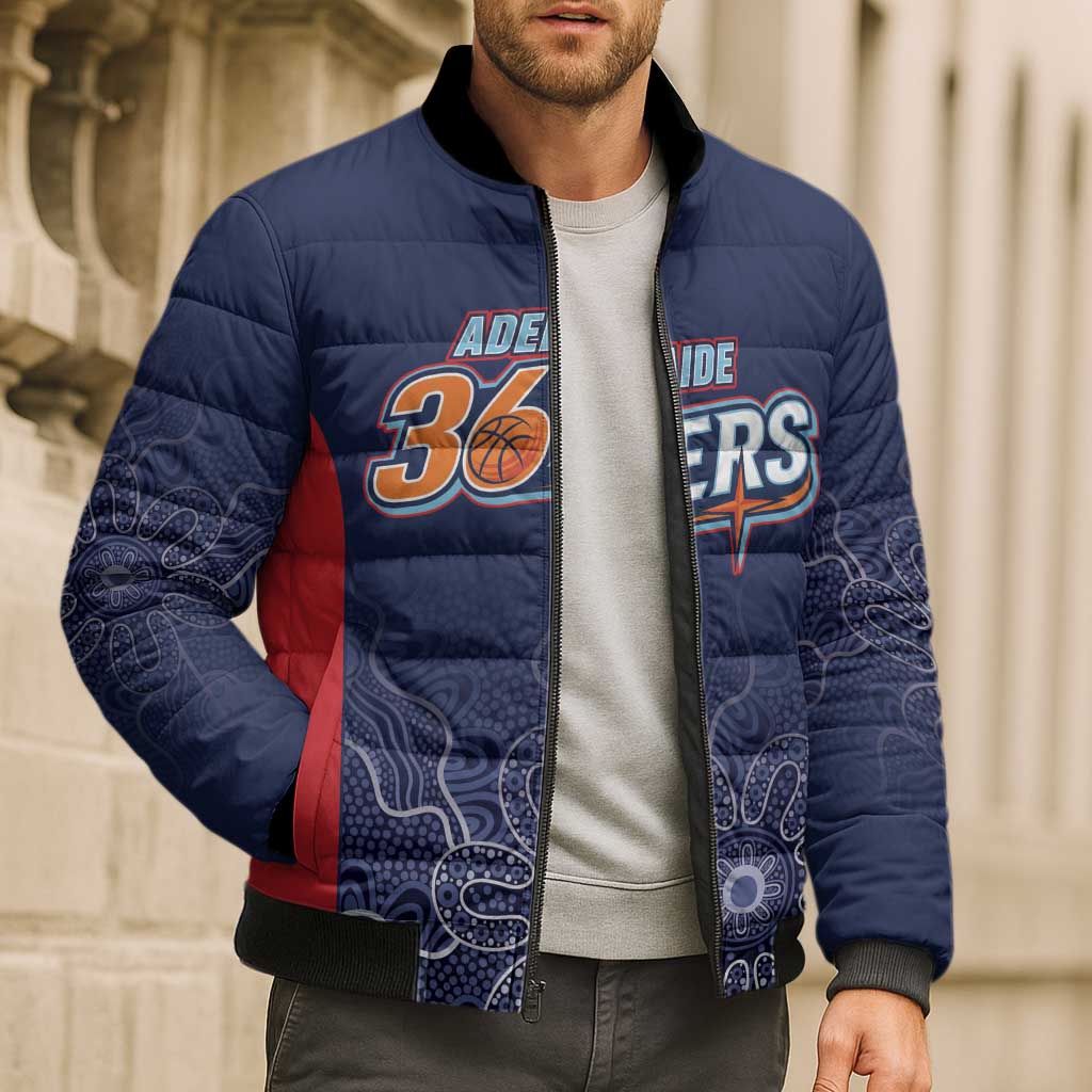 Basketball Custom Adelaide Bomber Puffer Jacket Simple Australian Dot Art - Aussie Hoodie