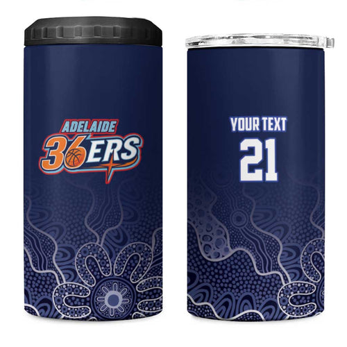 Basketball Custom Adelaide 4 in 1 Can Cooler Tumbler Simple Australian Dot Art - Aussie Hoodie