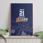 Basketball Custom Adelaide Canvas Wall Art Simple Australian Dot Art - Aussie Hoodie