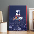 Basketball Custom Adelaide Canvas Wall Art Simple Australian Dot Art - Aussie Hoodie