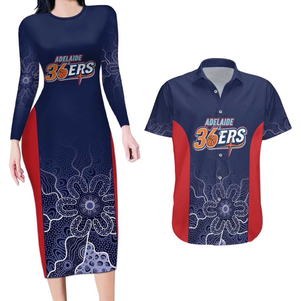 Basketball Custom Adelaide Couples Matching Long Sleeve Bodycon Dress and Hawaiian Shirt Simple Australian Dot Art - Aussie Hoodie