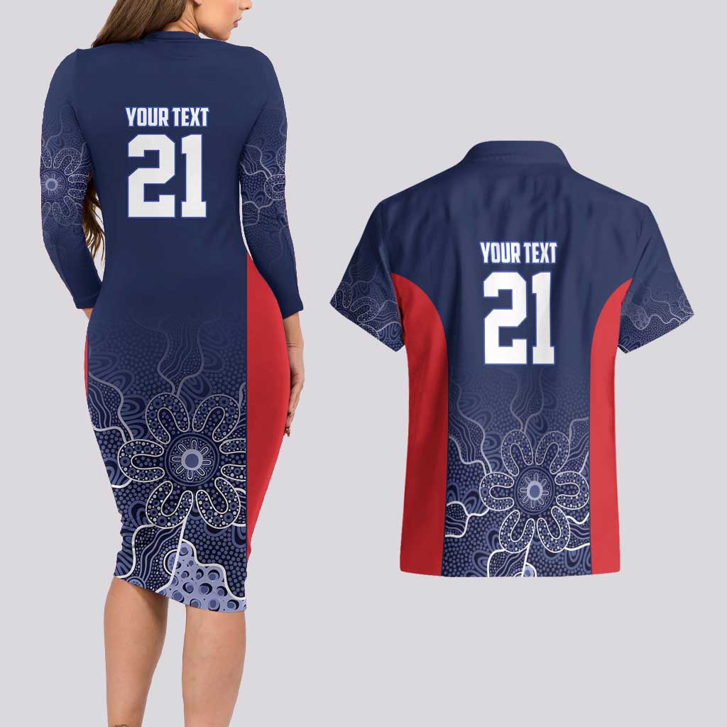 Basketball Custom Adelaide Couples Matching Long Sleeve Bodycon Dress and Hawaiian Shirt Simple Australian Dot Art - Aussie Hoodie