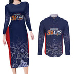 Basketball Custom Adelaide Couples Matching Long Sleeve Bodycon Dress and Long Sleeve Button Shirt Simple Australian Dot Art - Aussie Hoodie