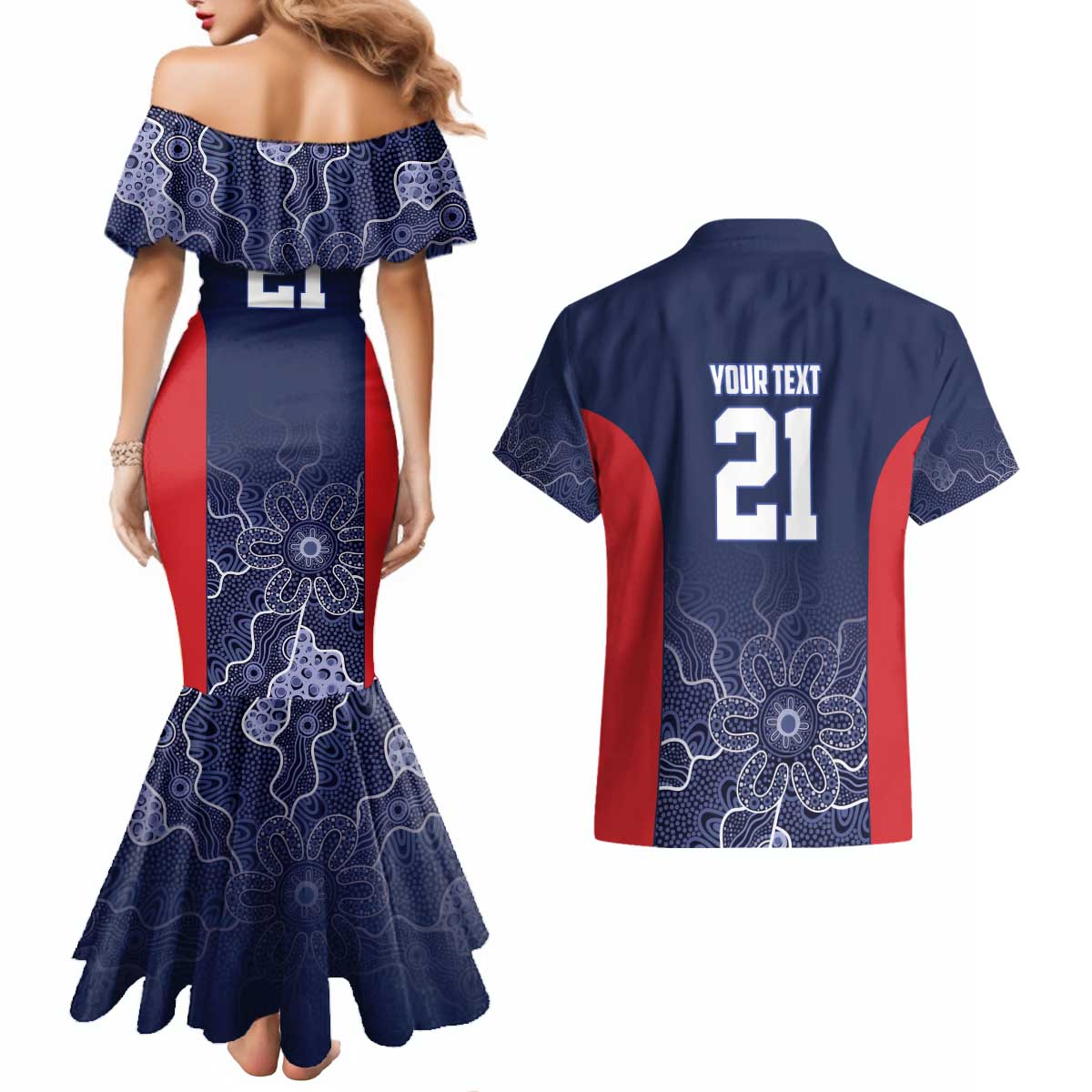 Basketball Custom Adelaide Couples Matching Mermaid Dress and Hawaiian Shirt Simple Australian Dot Art - Aussie Hoodie