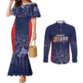 Basketball Custom Adelaide Couples Matching Mermaid Dress and Long Sleeve Button Shirt Simple Australian Dot Art - Aussie Hoodie