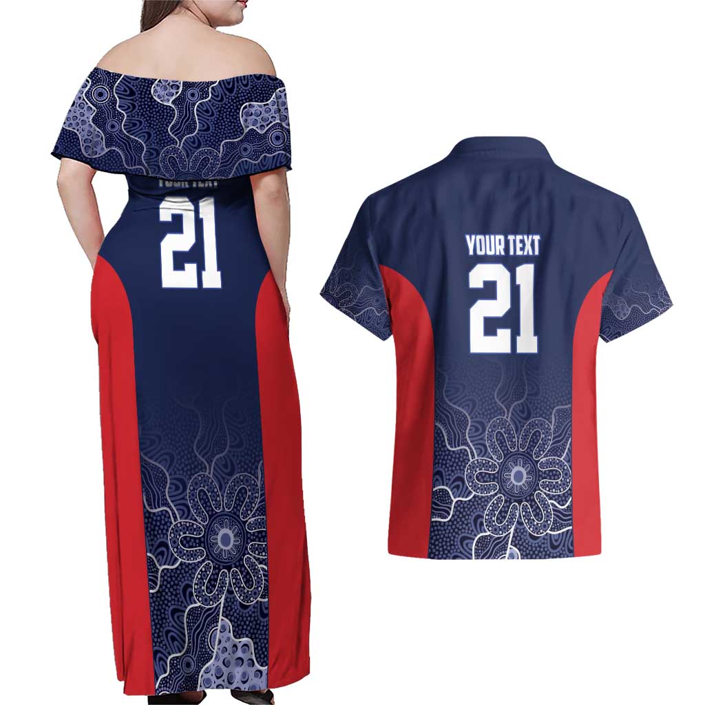 Basketball Custom Adelaide Couples Matching Off Shoulder Maxi Dress and Hawaiian Shirt Simple Australian Dot Art - Aussie Hoodie