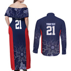 Basketball Custom Adelaide Couples Matching Off Shoulder Maxi Dress and Long Sleeve Button Shirt Simple Australian Dot Art - Aussie Hoodie