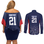 Basketball Custom Adelaide Couples Matching Off Shoulder Short Dress and Long Sleeve Button Shirt Simple Australian Dot Art - Aussie Hoodie