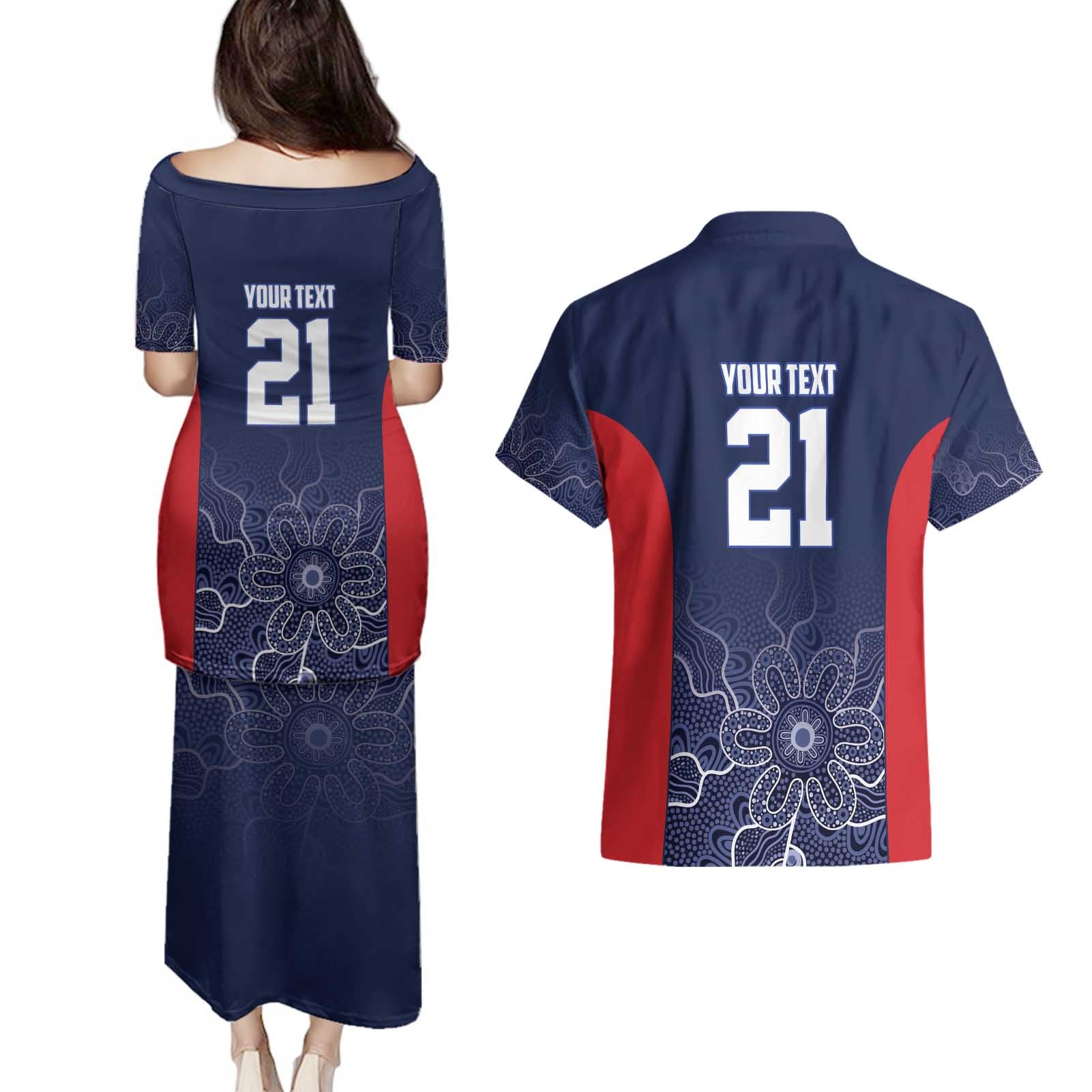 Basketball Custom Adelaide Couples Matching Puletasi and Hawaiian Shirt Simple Australian Dot Art - Aussie Hoodie
