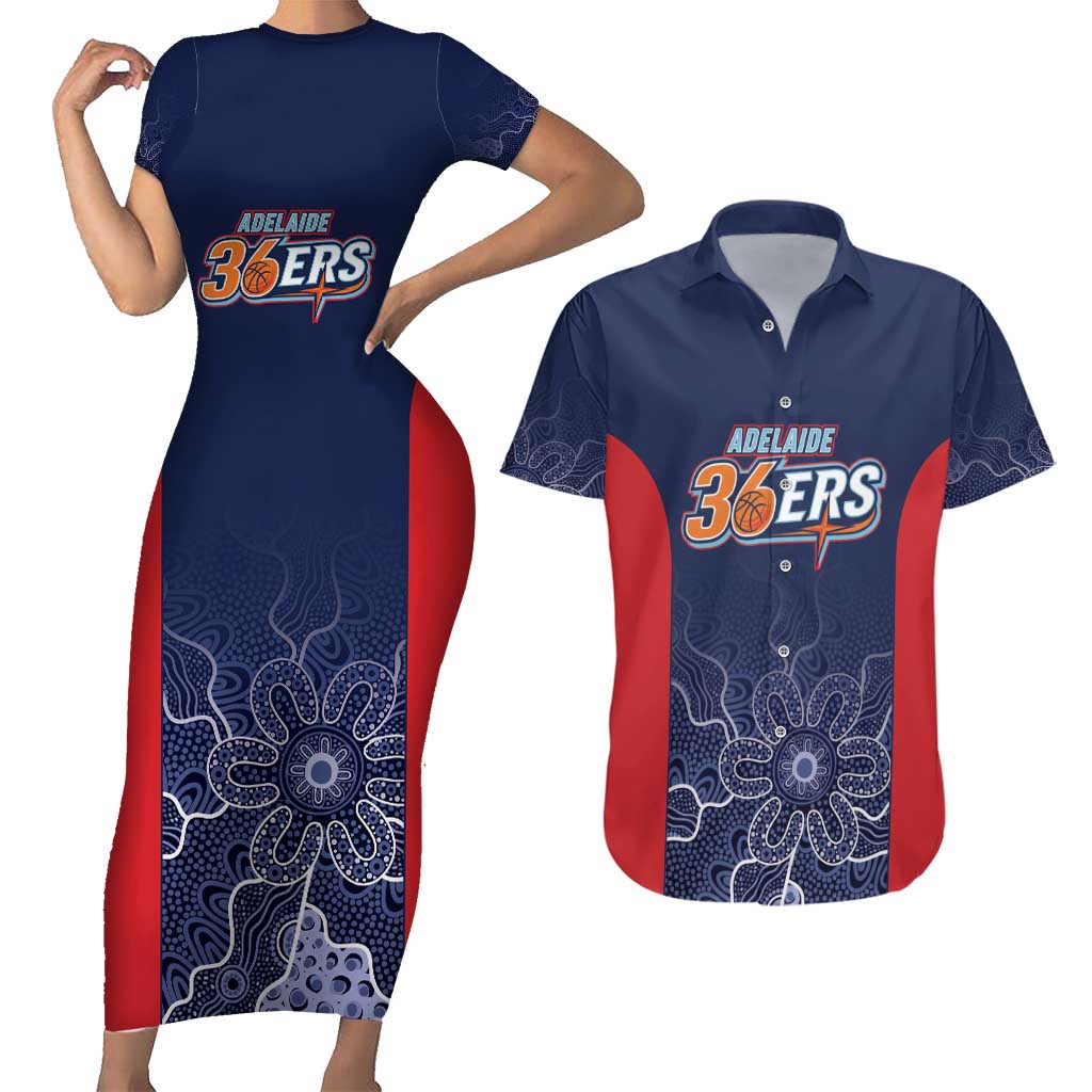 Basketball Custom Adelaide Couples Matching Short Sleeve Bodycon Dress and Hawaiian Shirt Simple Australian Dot Art - Aussie Hoodie