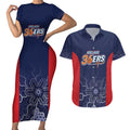 Basketball Custom Adelaide Couples Matching Short Sleeve Bodycon Dress and Hawaiian Shirt Simple Australian Dot Art - Aussie Hoodie