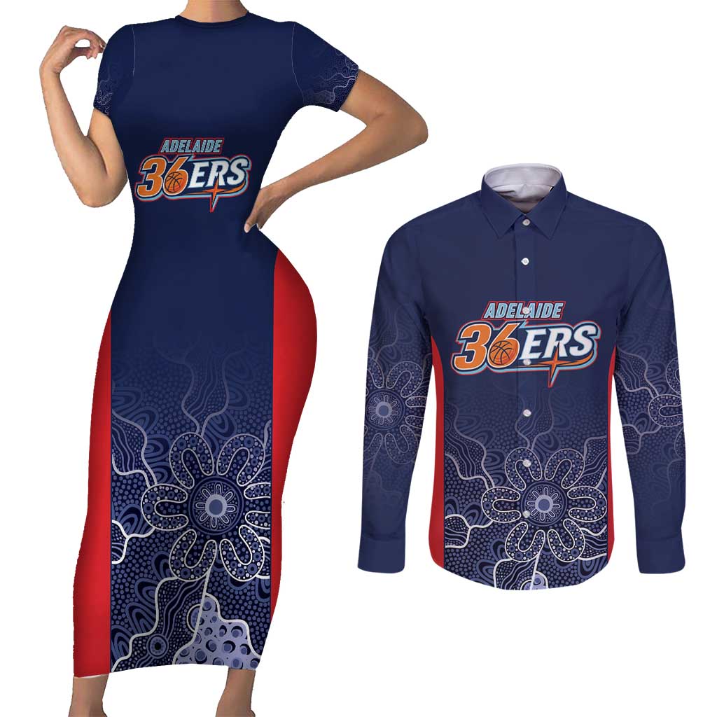 Basketball Custom Adelaide Couples Matching Short Sleeve Bodycon Dress and Long Sleeve Button Shirt Simple Australian Dot Art - Aussie Hoodie