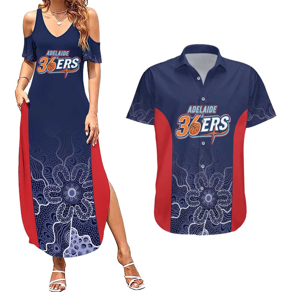 Basketball Custom Adelaide Couples Matching Summer Maxi Dress and Hawaiian Shirt Simple Australian Dot Art - Aussie Hoodie