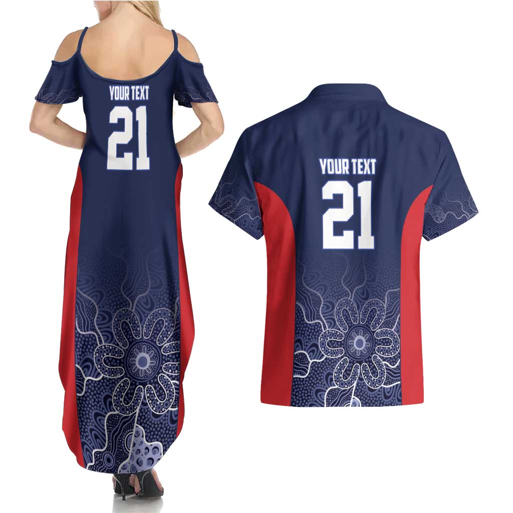 Basketball Custom Adelaide Couples Matching Summer Maxi Dress and Hawaiian Shirt Simple Australian Dot Art - Aussie Hoodie