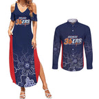 Basketball Custom Adelaide Couples Matching Summer Maxi Dress and Long Sleeve Button Shirt Simple Australian Dot Art - Aussie Hoodie