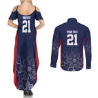 Basketball Custom Adelaide Couples Matching Summer Maxi Dress and Long Sleeve Button Shirt Simple Australian Dot Art - Aussie Hoodie