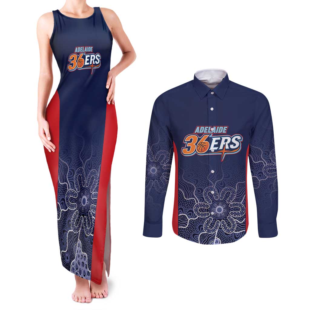 Basketball Custom Adelaide Couples Matching Tank Maxi Dress and Long Sleeve Button Shirt Simple Australian Dot Art - Aussie Hoodie