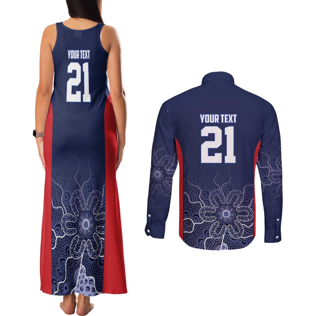 Basketball Custom Adelaide Couples Matching Tank Maxi Dress and Long Sleeve Button Shirt Simple Australian Dot Art - Aussie Hoodie