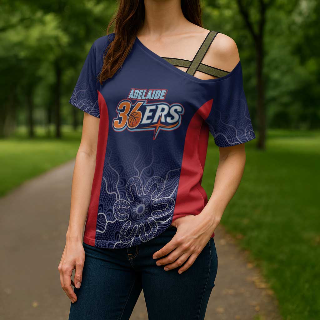 Basketball Custom Adelaide Cross Shoulder Shirt Simple Australian Dot Art - Aussie Hoodie