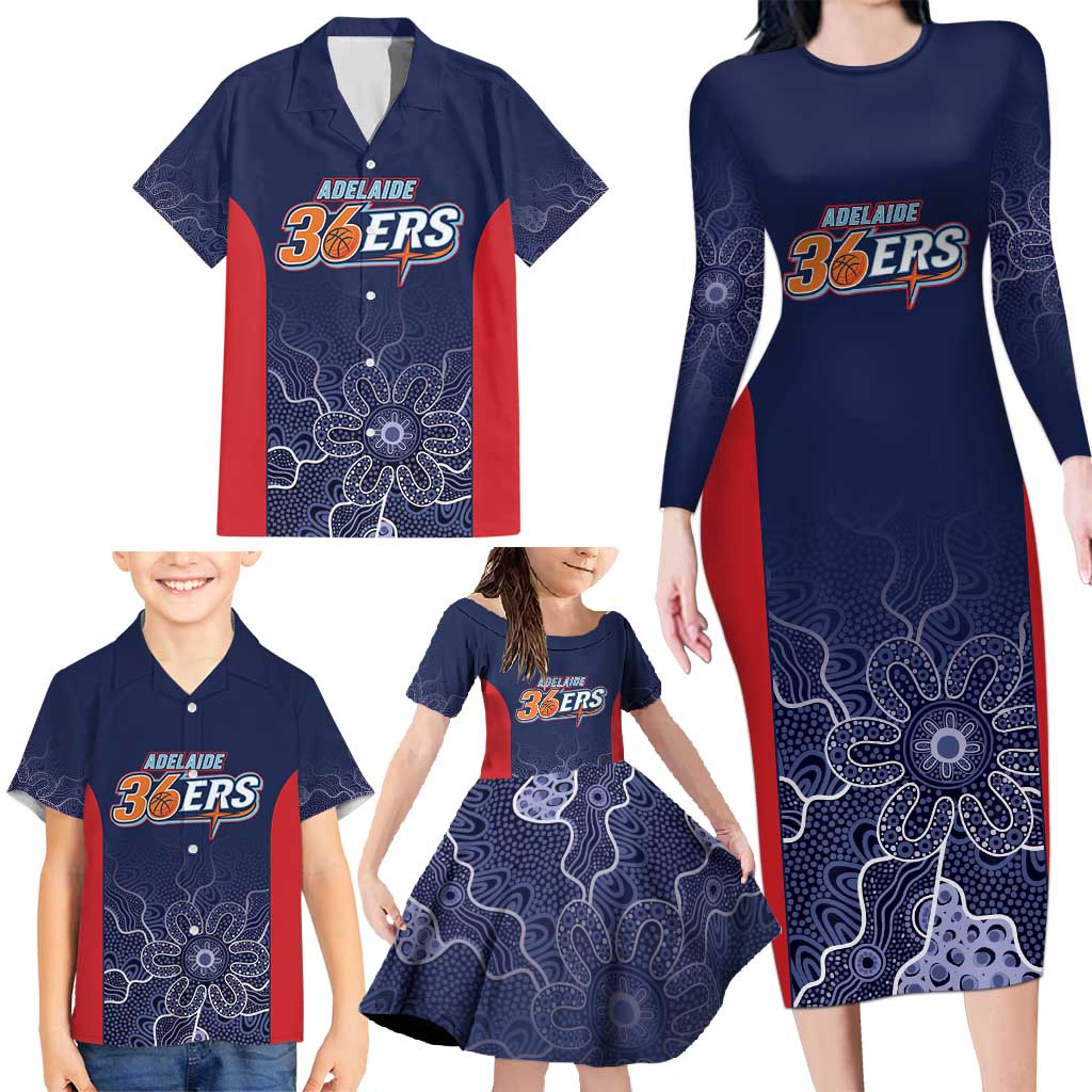 Basketball Custom Adelaide Family Matching Long Sleeve Bodycon Dress and Hawaiian Shirt Simple Australian Dot Art - Aussie Hoodie
