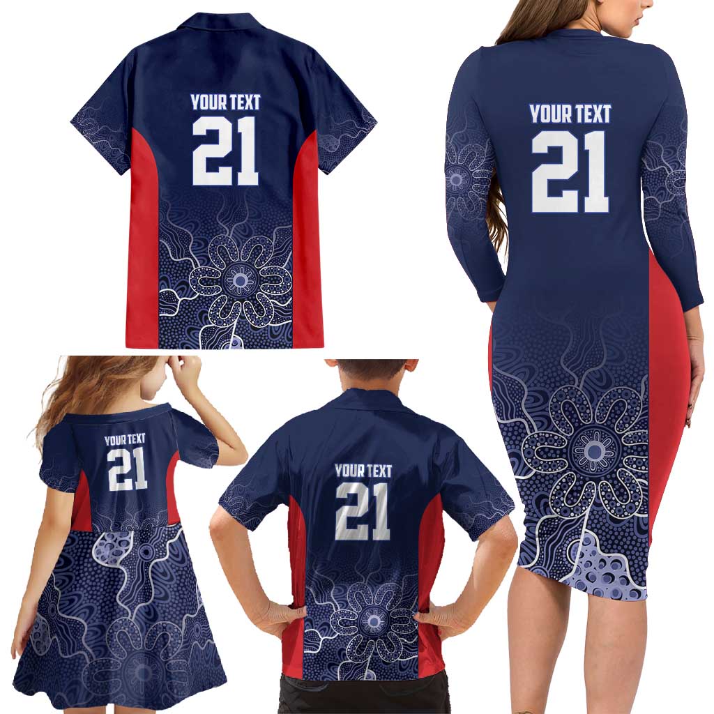 Basketball Custom Adelaide Family Matching Long Sleeve Bodycon Dress and Hawaiian Shirt Simple Australian Dot Art - Aussie Hoodie