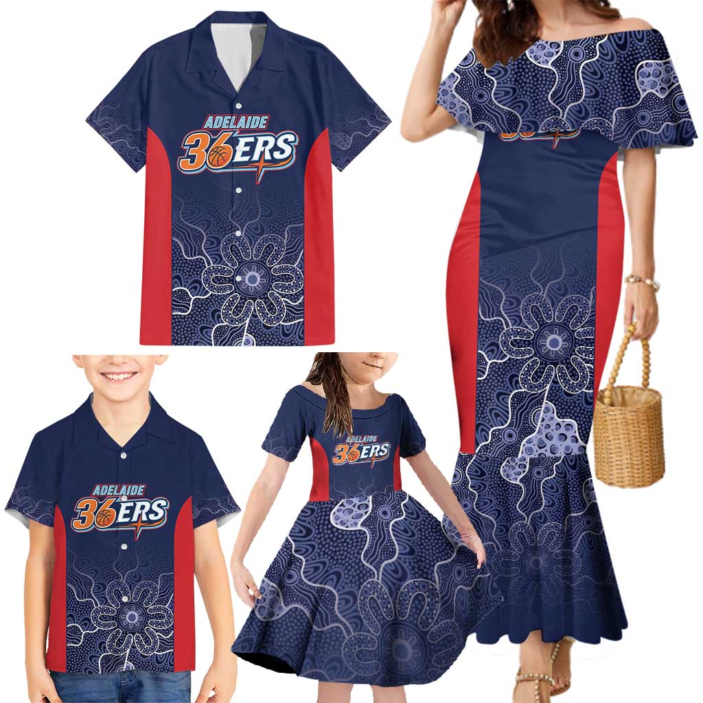 Basketball Custom Adelaide Family Matching Mermaid Dress and Hawaiian Shirt Simple Australian Dot Art - Aussie Hoodie