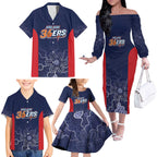 Basketball Custom Adelaide Family Matching Off The Shoulder Long Sleeve Dress and Hawaiian Shirt Simple Australian Dot Art - Aussie Hoodie