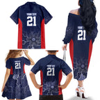 Basketball Custom Adelaide Family Matching Off The Shoulder Long Sleeve Dress and Hawaiian Shirt Simple Australian Dot Art - Aussie Hoodie
