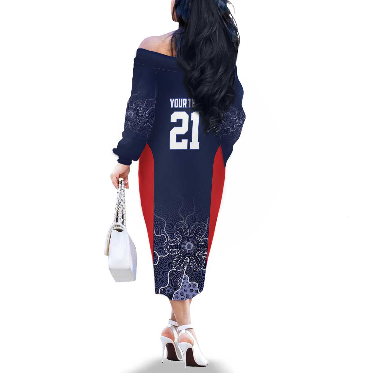 Basketball Custom Adelaide Family Matching Off The Shoulder Long Sleeve Dress and Hawaiian Shirt Simple Australian Dot Art - Aussie Hoodie