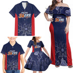 Basketball Custom Adelaide Family Matching Off Shoulder Maxi Dress and Hawaiian Shirt Simple Australian Dot Art - Aussie Hoodie