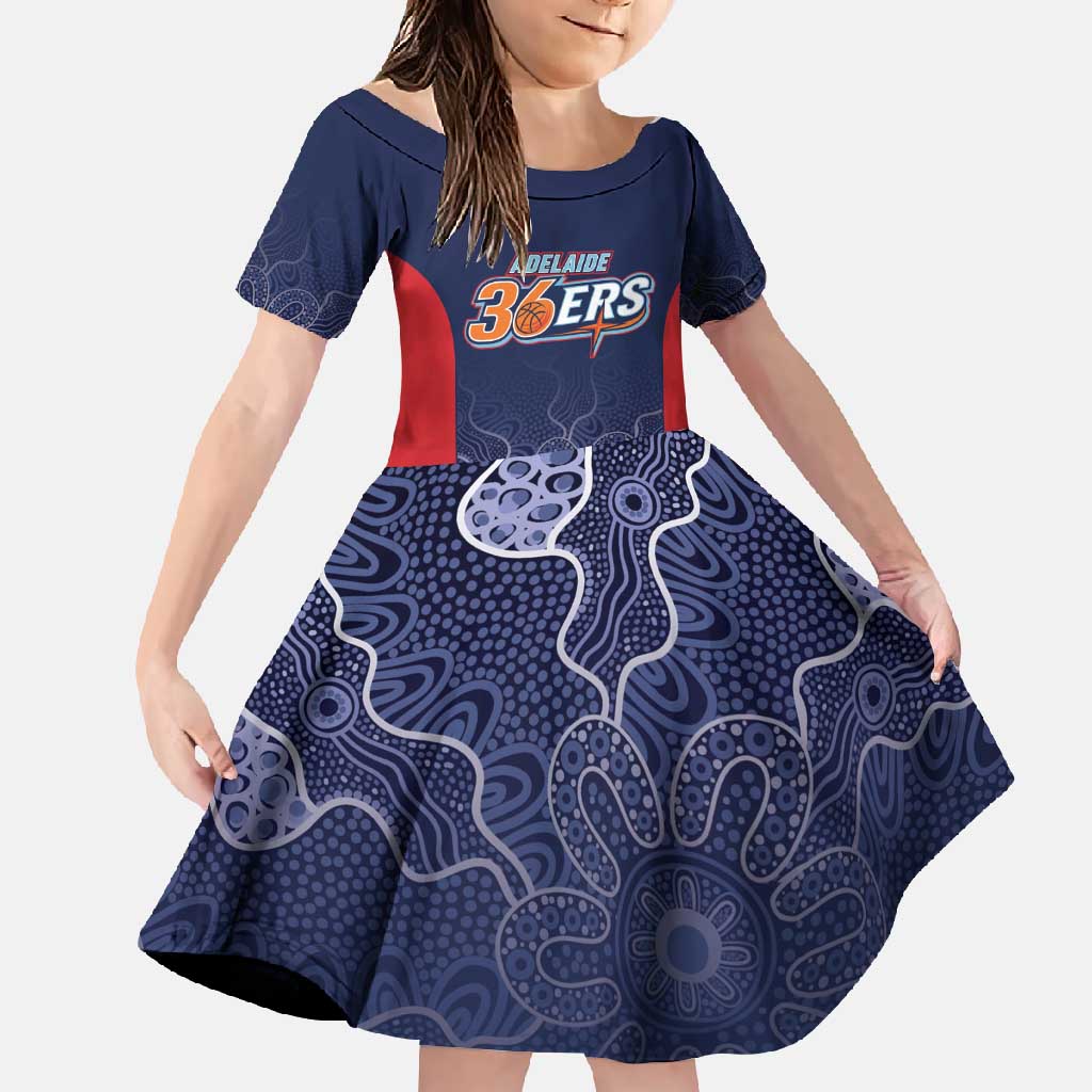 Basketball Custom Adelaide Family Matching Off Shoulder Maxi Dress and Hawaiian Shirt Simple Australian Dot Art - Aussie Hoodie