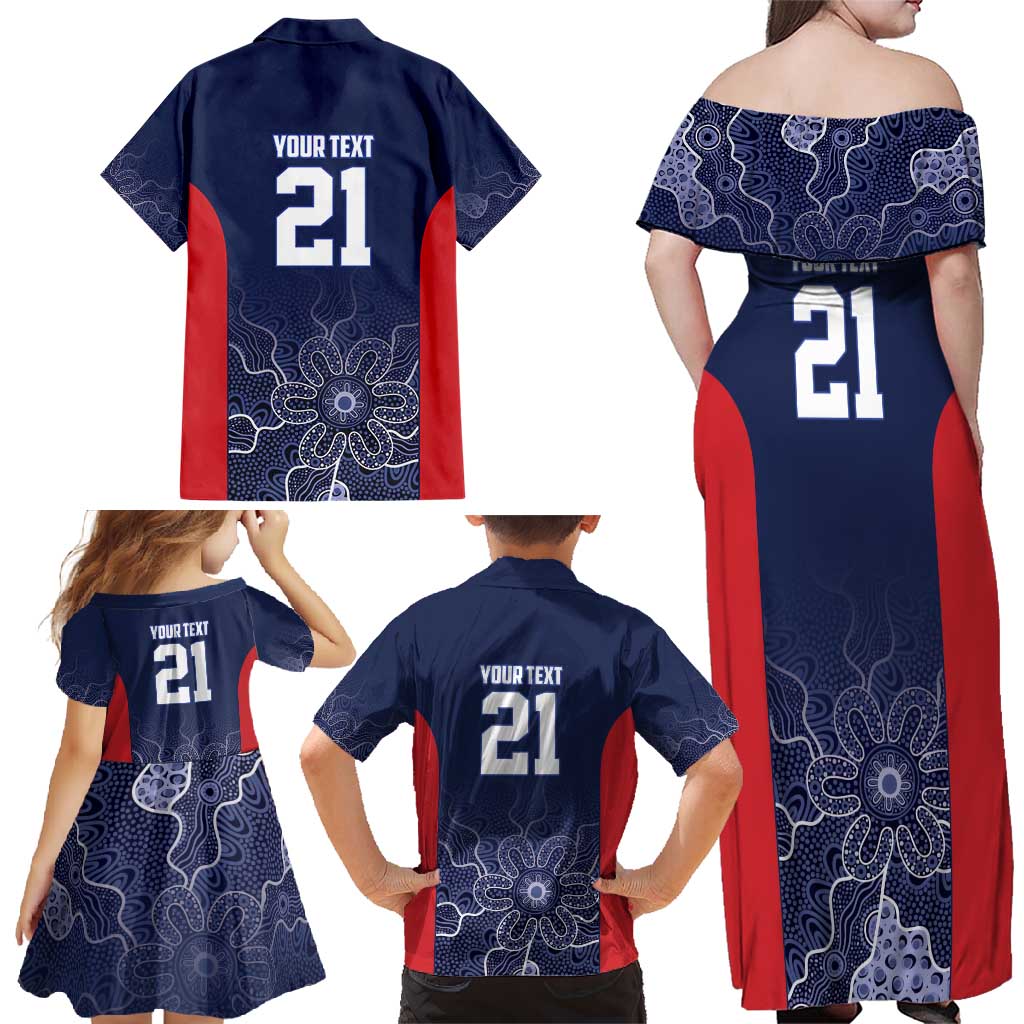 Basketball Custom Adelaide Family Matching Off Shoulder Maxi Dress and Hawaiian Shirt Simple Australian Dot Art - Aussie Hoodie