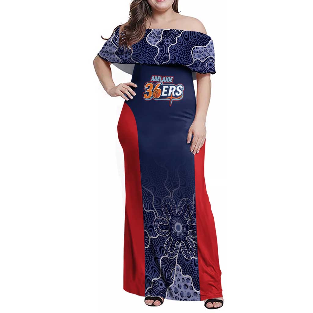 Basketball Custom Adelaide Family Matching Off Shoulder Maxi Dress and Hawaiian Shirt Simple Australian Dot Art - Aussie Hoodie