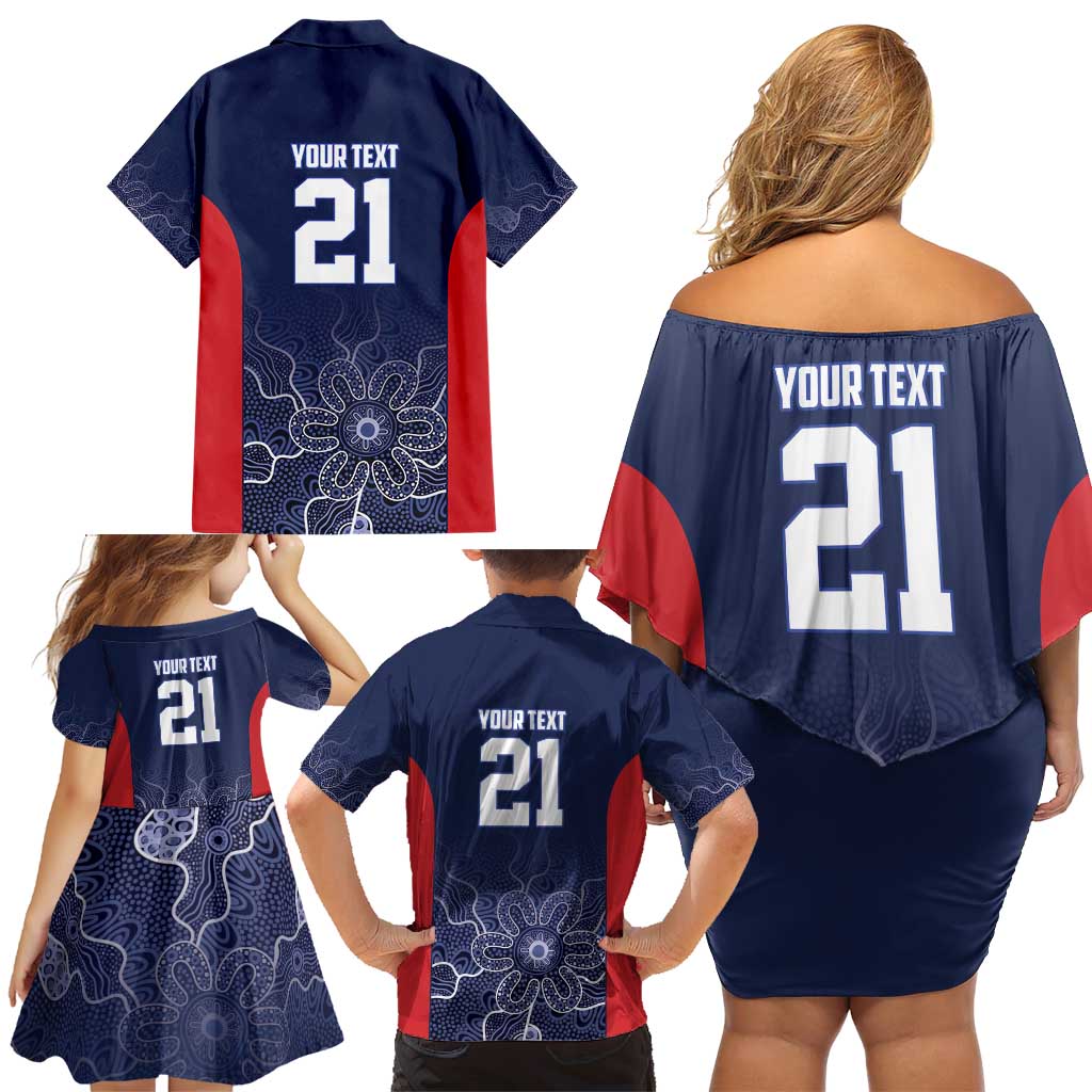 Basketball Custom Adelaide Family Matching Off Shoulder Short Dress and Hawaiian Shirt Simple Australian Dot Art - Aussie Hoodie