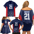 Basketball Custom Adelaide Family Matching Off Shoulder Short Dress and Hawaiian Shirt Simple Australian Dot Art - Aussie Hoodie