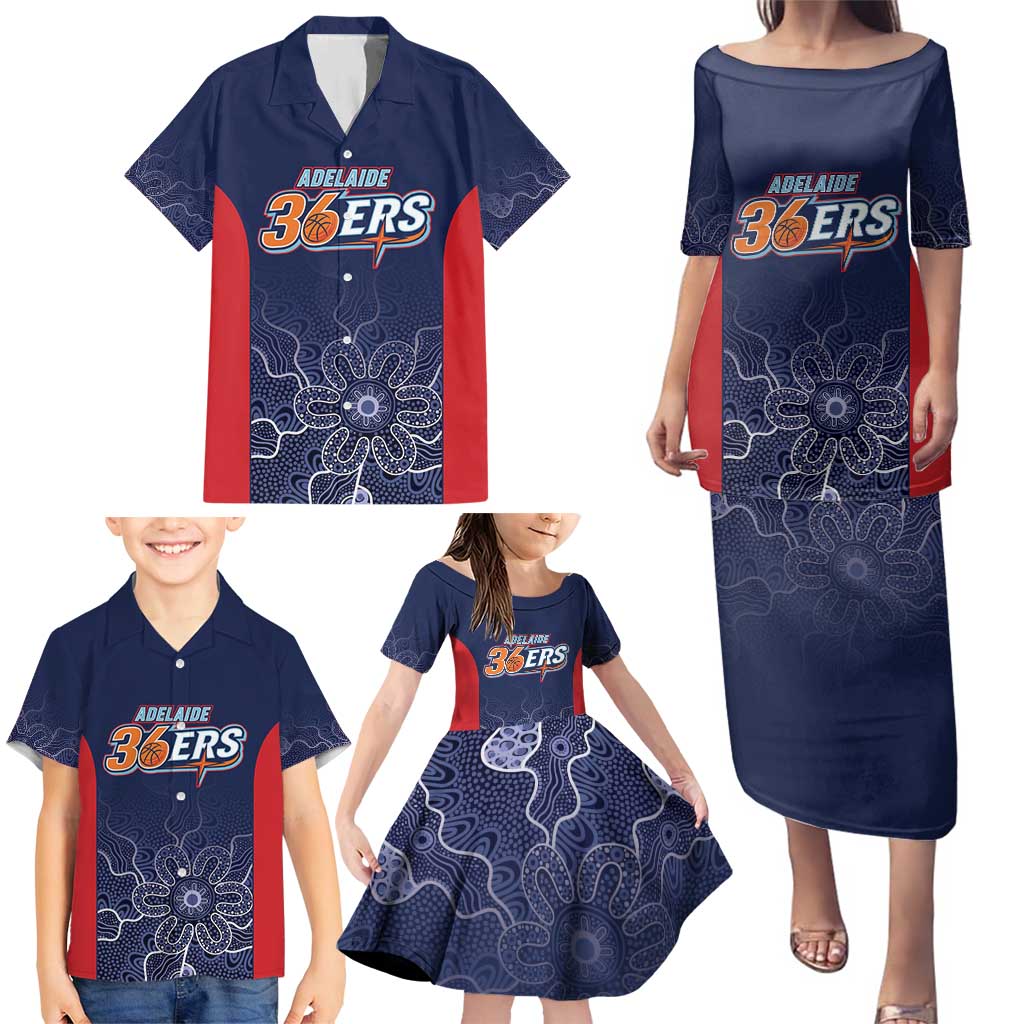 Basketball Custom Adelaide Family Matching Puletasi and Hawaiian Shirt Simple Australian Dot Art - Aussie Hoodie