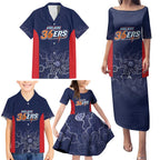 Basketball Custom Adelaide Family Matching Puletasi and Hawaiian Shirt Simple Australian Dot Art - Aussie Hoodie