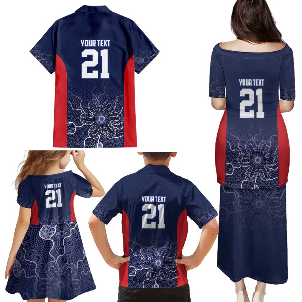 Basketball Custom Adelaide Family Matching Puletasi and Hawaiian Shirt Simple Australian Dot Art - Aussie Hoodie