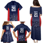 Basketball Custom Adelaide Family Matching Puletasi and Hawaiian Shirt Simple Australian Dot Art - Aussie Hoodie