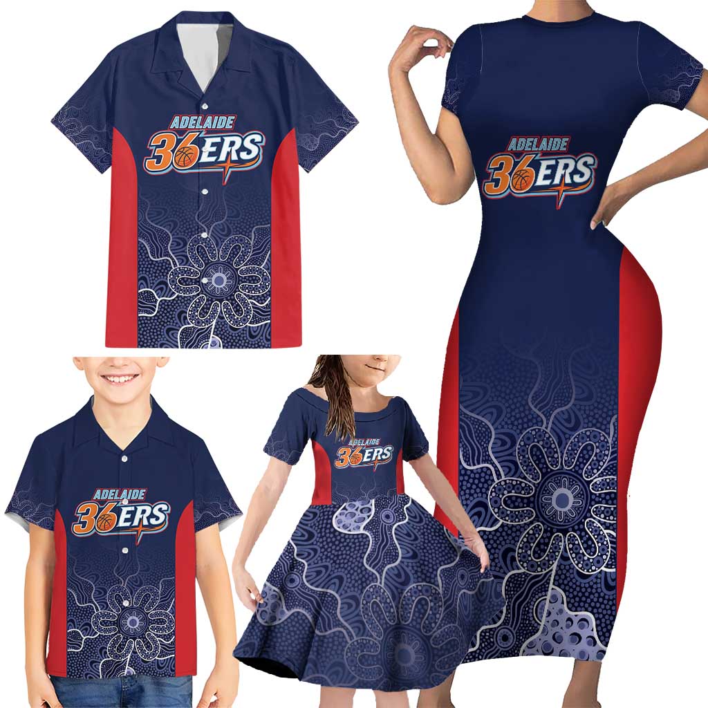 Basketball Custom Adelaide Family Matching Short Sleeve Bodycon Dress and Hawaiian Shirt Simple Australian Dot Art - Aussie Hoodie