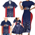 Basketball Custom Adelaide Family Matching Short Sleeve Bodycon Dress and Hawaiian Shirt Simple Australian Dot Art - Aussie Hoodie