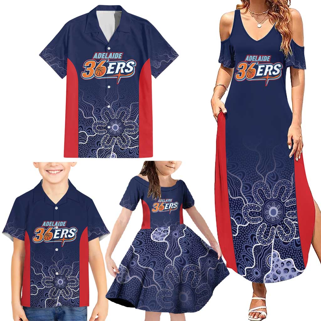 Basketball Custom Adelaide Family Matching Summer Maxi Dress and Hawaiian Shirt Simple Australian Dot Art - Aussie Hoodie