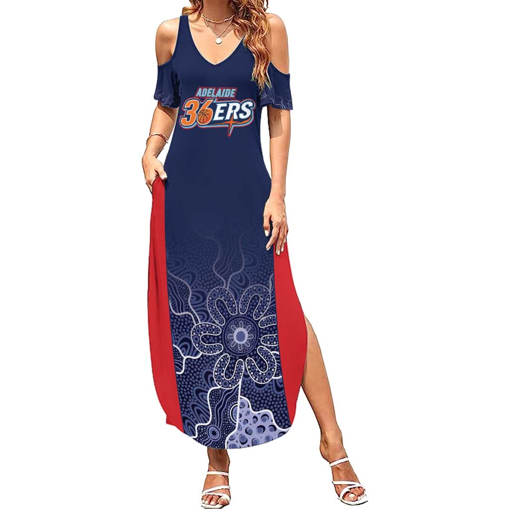 Basketball Custom Adelaide Family Matching Summer Maxi Dress and Hawaiian Shirt Simple Australian Dot Art - Aussie Hoodie