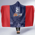 Basketball Custom Adelaide Hooded Blanket Simple Australian Dot Art - Aussie Hoodie